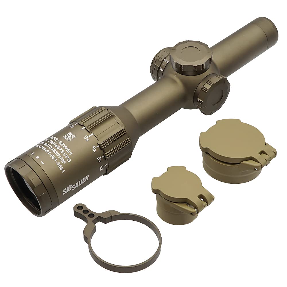 Evolution Gear Variable First Focal Plane Replica Scope for the SIG TANGO 6T DVO Short 6x Super 6068 Aluminum Dark Earth Tan Color (FFP) 1-6X24mm