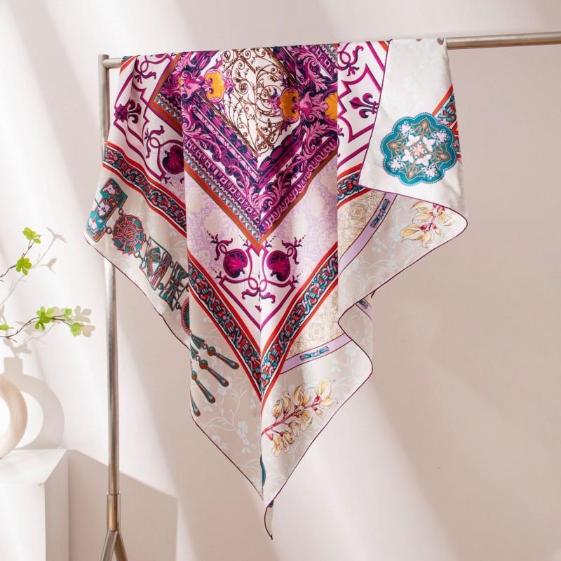Luxury Mulberry Silk Scarf Gift Set Fashion Versatile Square Shawl Women
