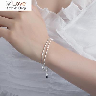 Moda Nowa Damska Biżuteria Fine 925 Srebro Próby Koraliki Bransoletka i Bransoletka Bransoletka z Zawieszkami Regulowana Prezent Ślubny