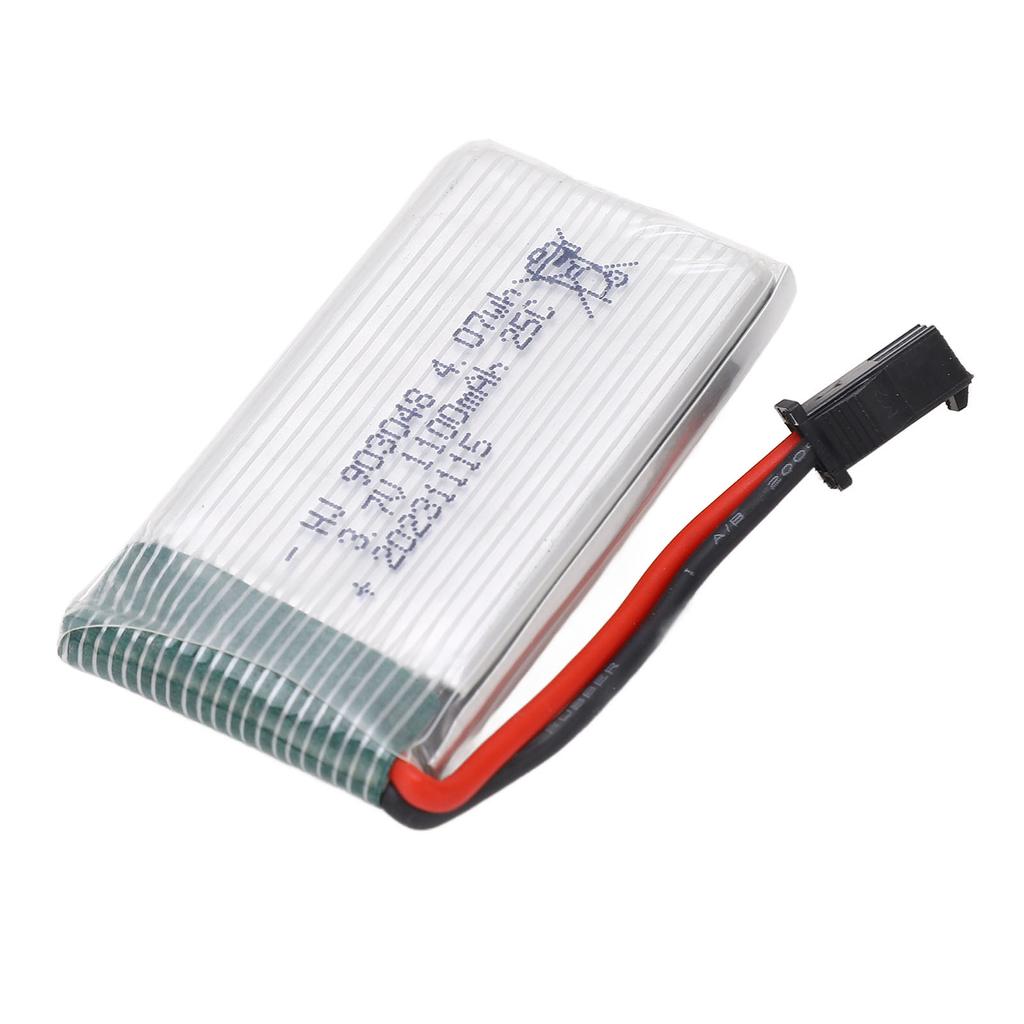 RC Aircraft Lithium Battery 3.7V 1100mAh with SM Black Plug Drone Lipo Battery for H5P for X5SW