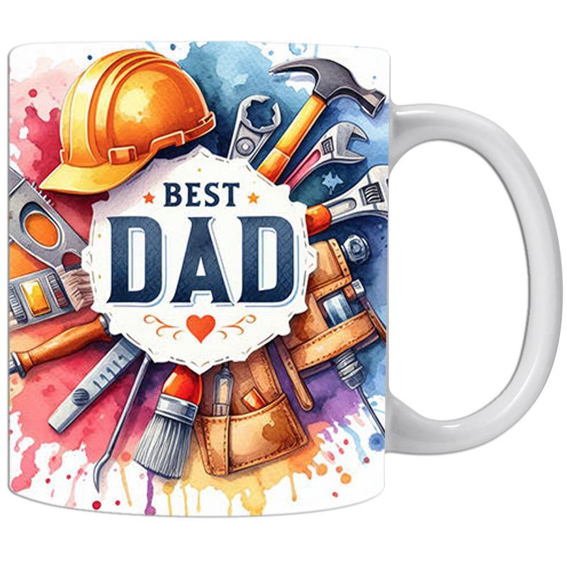 

Лучший папа-собачник Подарок на День отца Керамическая кофейная кружка Чайная кружка Инструменты 301-400ml