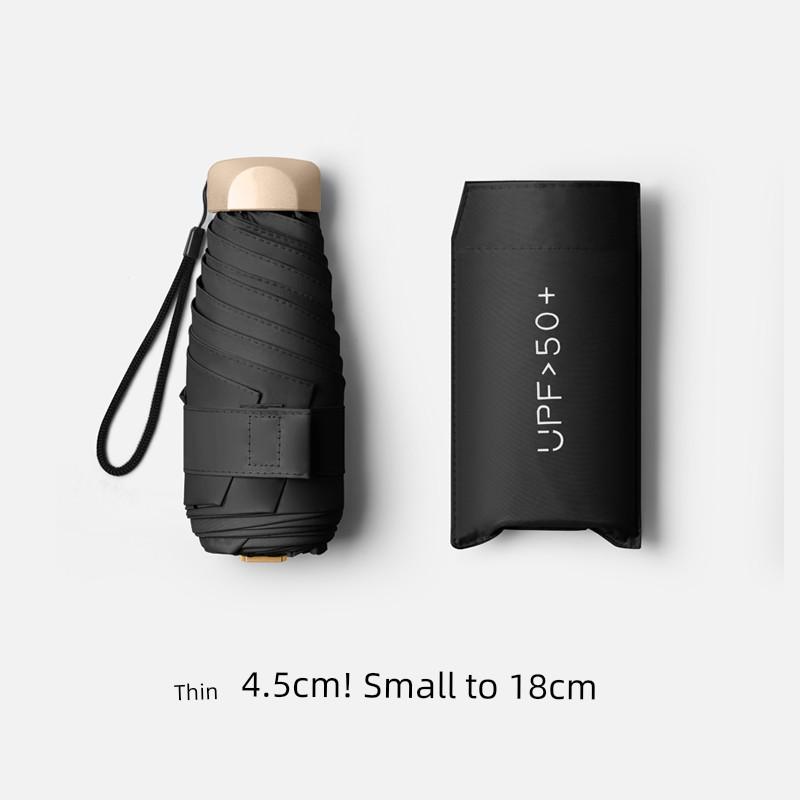 Parasol Small and Convenient Sun Umbrella Sun Protection UV Protection Sun Shade Mini Ultra Light Five-Fold Umbrella Thickened Umbrella