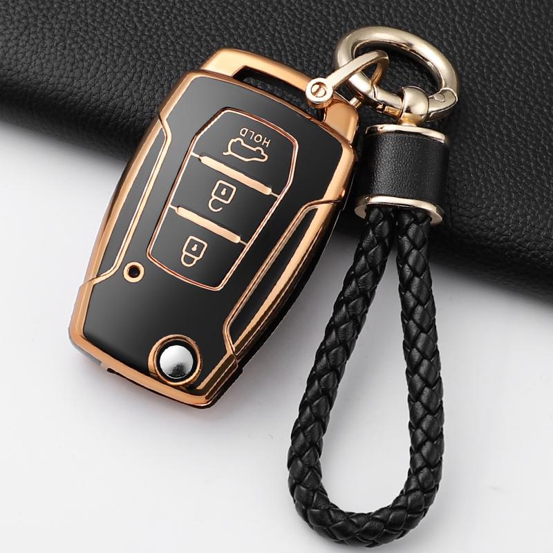 Soft Tpu Car Key Case Cover Shell For Ssangyong Kyron 2 Sanka Actyon Korando Tivoli 3 Buttons Smart Keyless Keychain Accessories