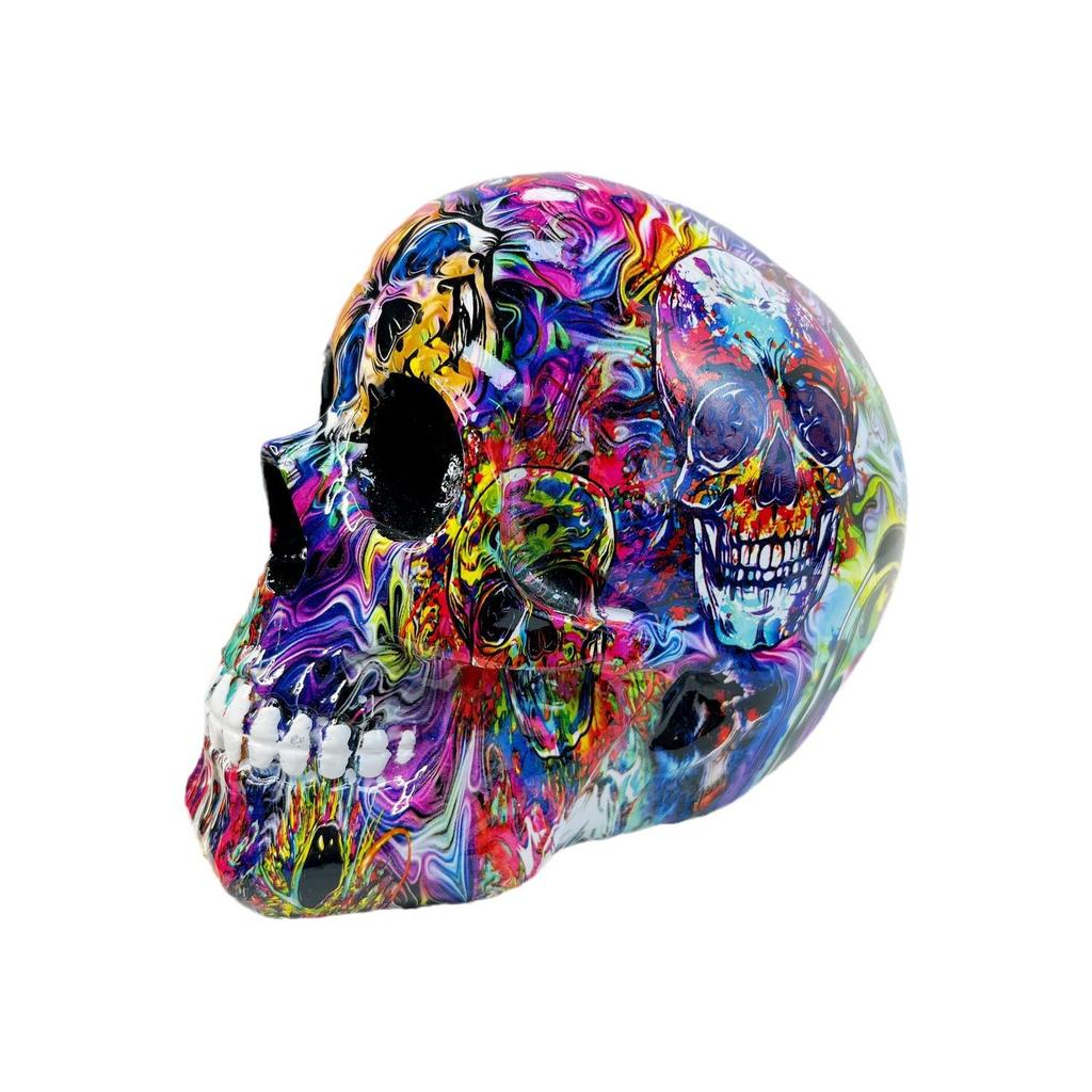 Halloween-Atmosphäre Rendering Schädel Harzornamente Feiertagsgeheimräume Horror Bunte Knochendekorationen Harzhandwerk Geschenke