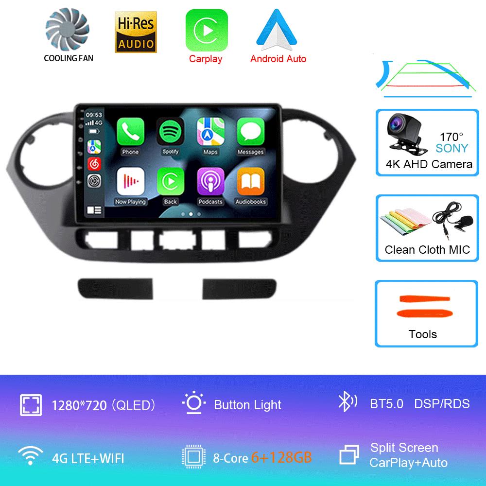 Car Radio Android 14 for Hyundai Grand I10 2013-2018 Multimedia Player 2Din GPS Navigation Carplay Stereo DVD Head Unit Speakers