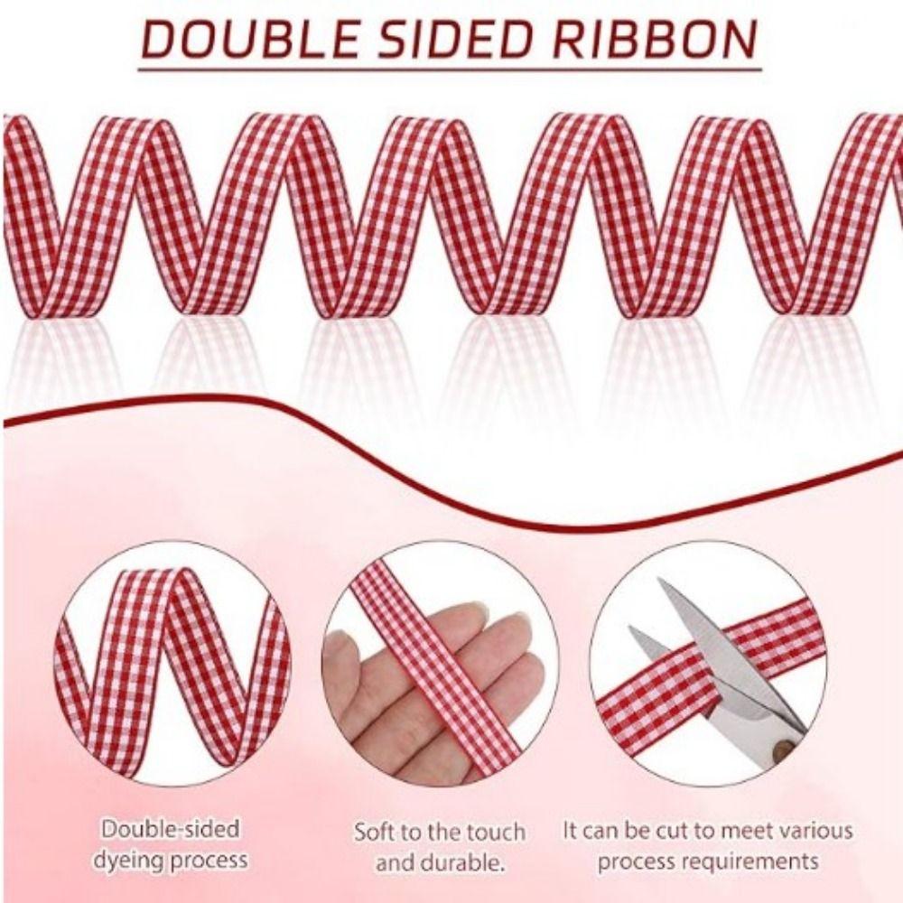 1/2cm Plaid Ribbon DIY Crafts Gift Wrapping Ribbon Variety Pack Gingham Ribbon  Hair Bows