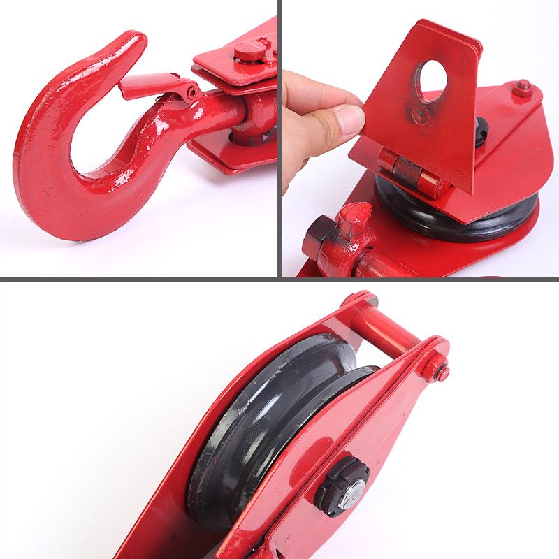 National Standard Heavy-duty Steel Wire Rope Lifting Pulley with Open Hook - 0.5t, 1t, 3t Capacity