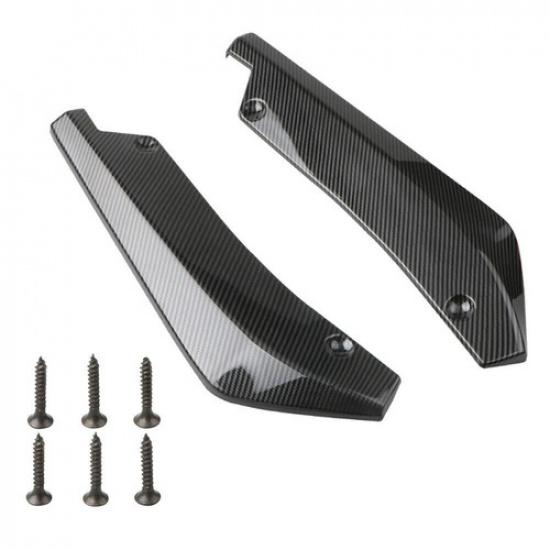 Carbon Fiber Black Rear Bumper Diffuser Side Fender Spoiler Lip Canard Protector