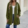 Giacca da donna casual con cappuccio e zip intera