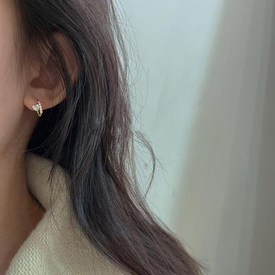 Fairy Zircon Love Ear Buckle Female Dating Commute Day Delicate Literary Heart Small Earrings Fashion