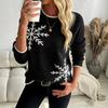 Women's Snowflake Knit Sweater with Neck and Long Sleeve Pullover Top