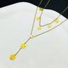 Ladies Luxurious Four- Leaf Clover Stacking Pendant Necklace