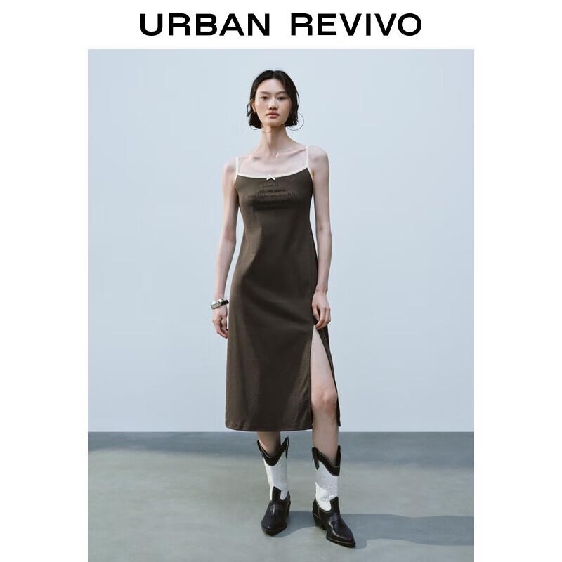 

UR 2025 Летнее женское платье-майка с разрезом и принтом в виде букв L