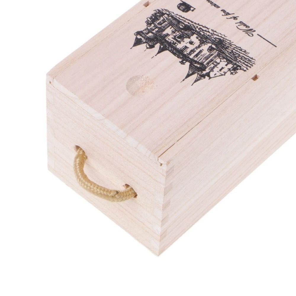 with Rope Handle Red Wine Packing Box Fixed Pallet Wine Storage Box Creative Wooden Wine Box Party