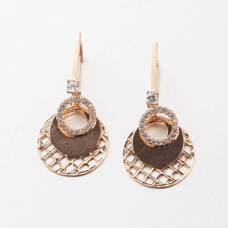 Purple Gold Ear Buckle Fashion Trend Diamond-Plated Rose Gold Sequined Mesh Colored Gold Earrings
