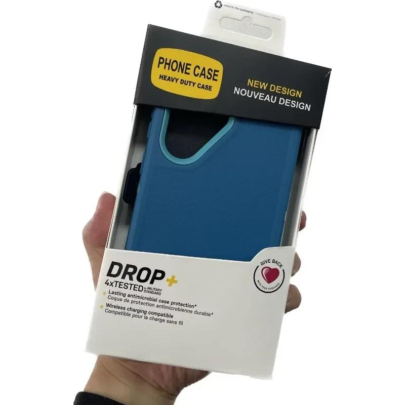Heavy Duty Defender Series Otther Armor Box Case for Samsung S25 Ultra Plus FE S24 S23 S22 S21 S20 Protect Rugged Cover with Box For Iphone 17 16 Pro