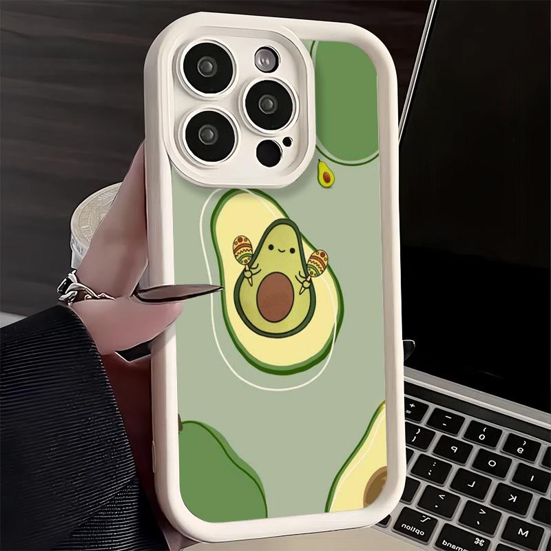 Phone Case for iPhone 17 Air 16E 15 16 Pro Max Cartoon Cute Avocado Cover 14 Plus 13 12 Mini Soft Shell Silicone Fundas