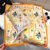 Popular tropical island element printed silk scarf women's retro vacation style spring and summer vitality wear age-reducing scarf