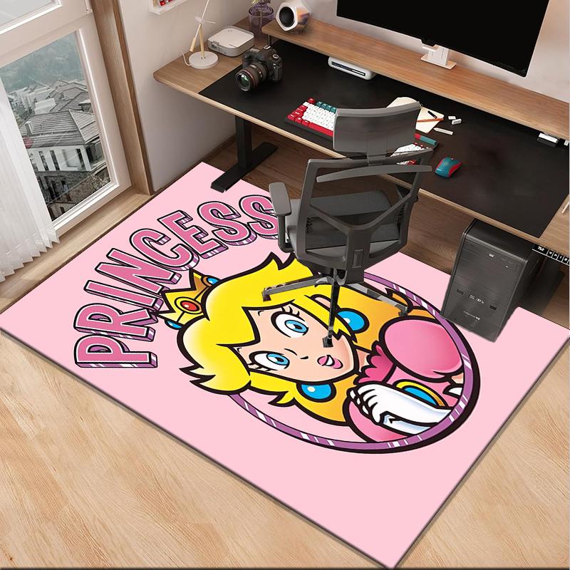 Princess Peach Adventure Office Rug Chair Mat, Game Carpet, Suitable for Front Door, Bedroom, Living Room, Desk, Holiday Gift