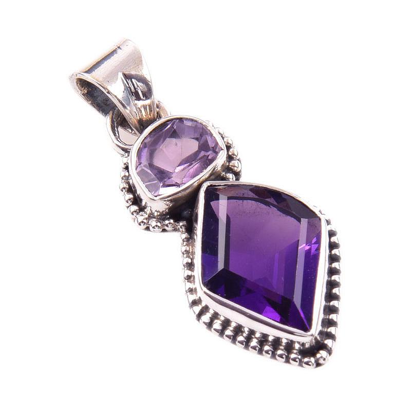 Natural Amethyst,Pink Amethyst 925 Solid Sterling Silver Gift Pendant 1.50" c7i97