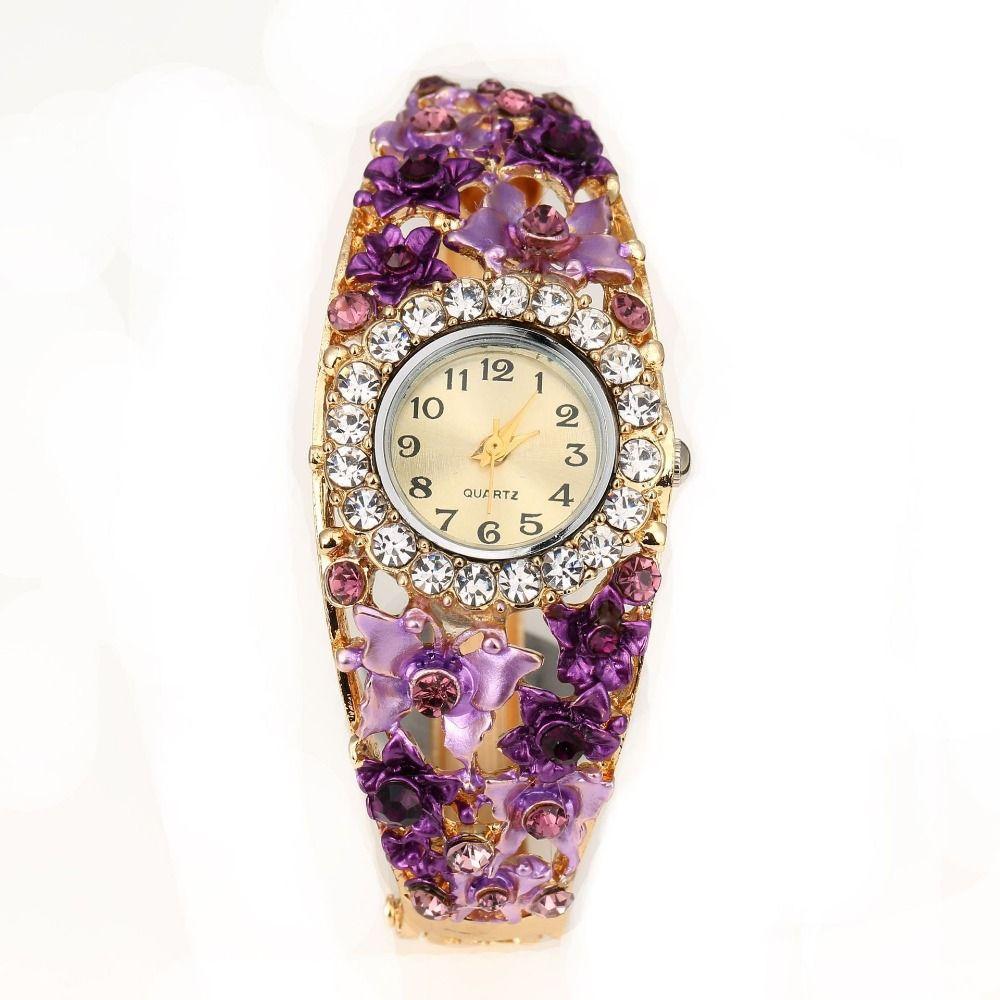Quartz Movement Flower Butterfly Watch Round Dial Quartz Bracelet Wristwatch Casual Occasion