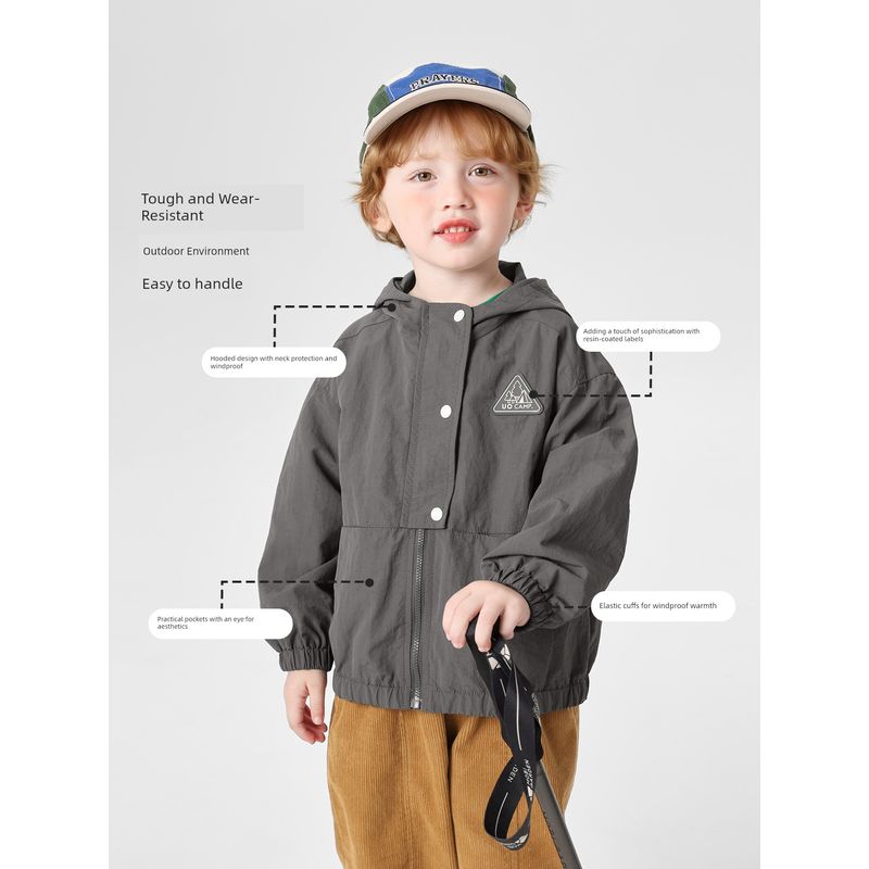 Right European Style Boys' Jacket Spring and Autumn 2026 New Model Top for Toddlers Children's Clothing Boys' Windproof Clothing