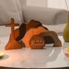 Traditionelle Berg-Grab-Ausstellung aus Holz mit beweglichem Stein für Zuhause