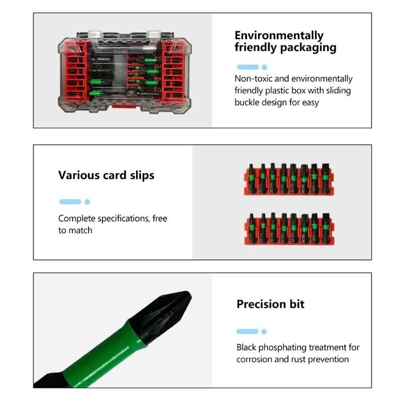 Rustproof 31Piece Magnetic Screwdriver Bit Set High Strength Steel Bits For Home Repair Car Maintenance And DIY Projects