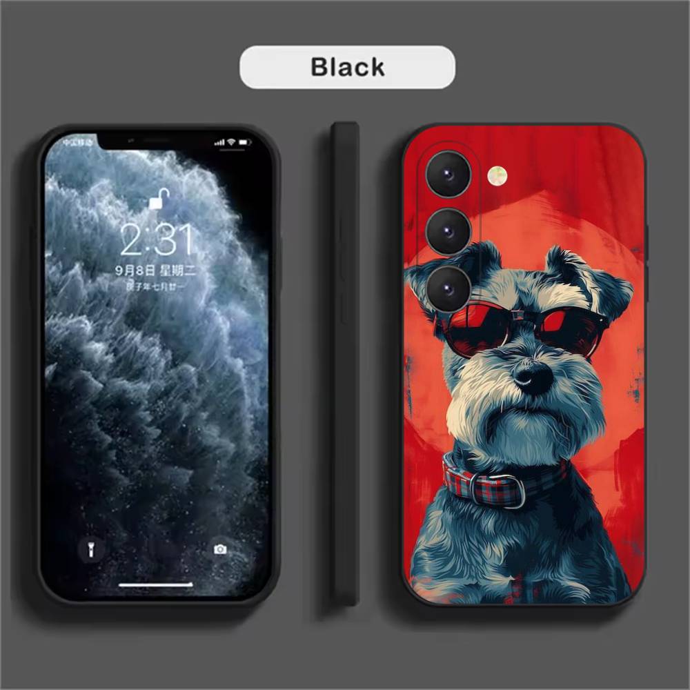 Cartoon Schnauzer Dog  Phone Case For Samsung Galaxy A52 A42 A32 A22 A12 A02S A72 A73 A51 A41 A31 A21S A71 A40 A30S A20S