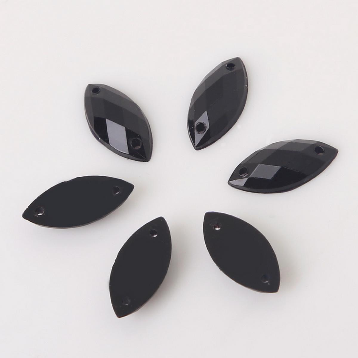 

50 шт., акриловая дрель с двойным отверстием и плоским дном, форма лошадиного глаза для DIY ожерелья, изготовления ювелирных изделий, аксессуары для рукоделия 9x18mm чёрный