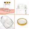 3oz Mini Honey Jars Hexagon Glass Jars with Wood Dippers Gold Lids Bee Pendants Jutes Stickers for Wedding Favors Party Favor