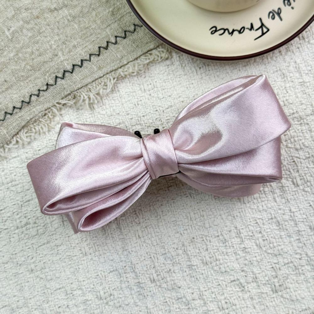 Strong Grip Bow Hair Clip Spring Mechanism High Ponytail Barrette Special Occasion Styling