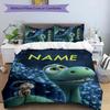 3pcs The Good Dinosaur1 Cover Set - Personalized Name, HD Printed Bedding with 1 Cover and 2 Pillowcases - Perfect for Home Decor, Easy Care