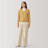 MUJI Washable Wool Size BA1P5A4A Women's Mid-Gauge V-Neck Cardigan, Yellow, XS,