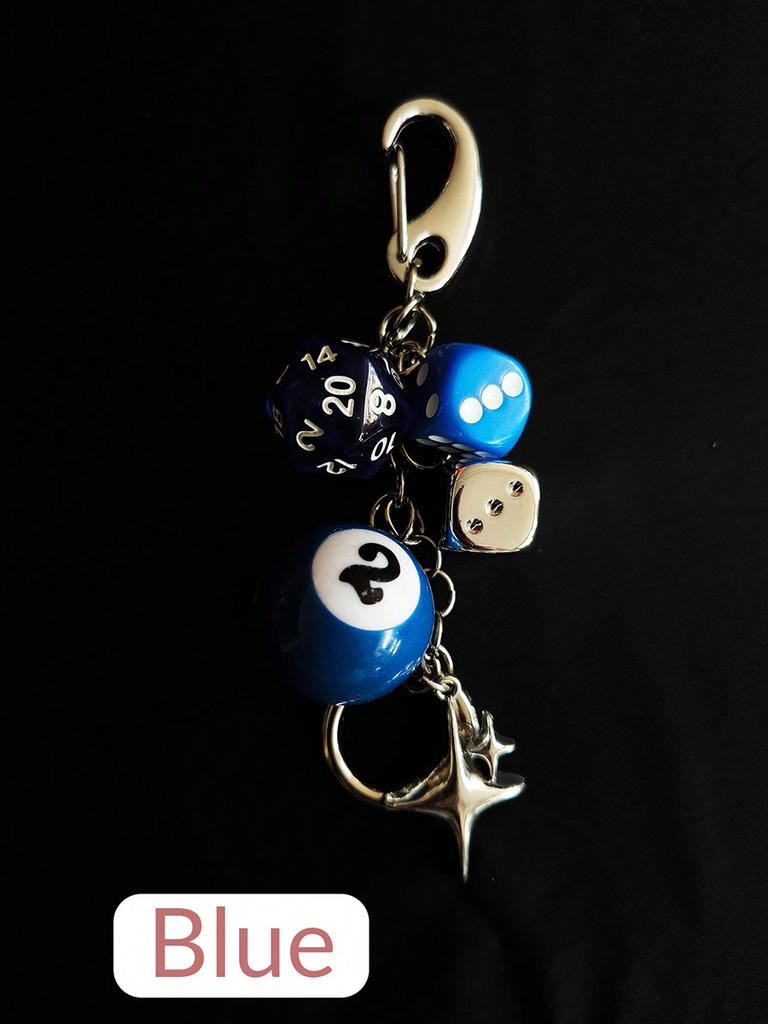 Star Dice Black Eight Ball Pendant Bag Pendant Handmade Diy Pendant Ornaments Suitable for Car Decorations Cool Bag Charm