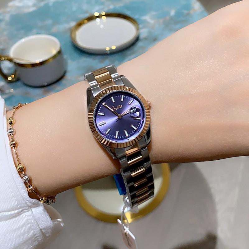 Fashion Ladies Watch Steel Belt Calendar Simple Wind Watch Femininity Personality Quartz Watch