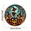 8 Inch Halloween Pumpkin Scarecrow Tin Sign, Rustic Metal Poster for Wall Decor