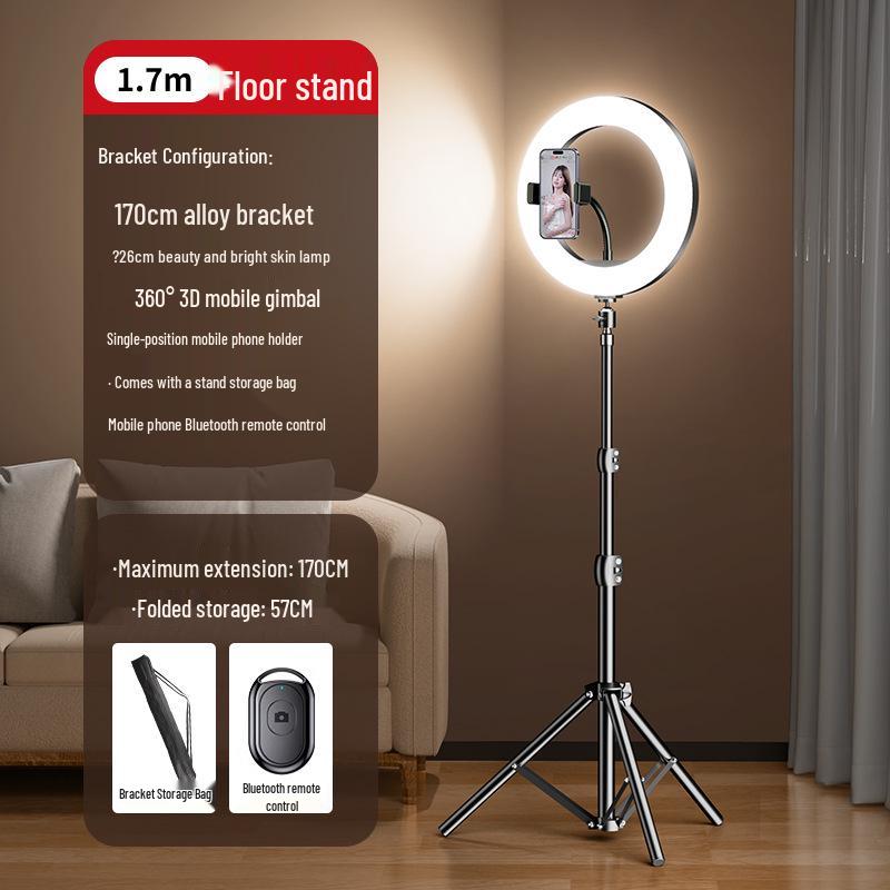 2025 Mobile Phone Fill Light Stand: Complete Set for Live Streaming, Douyin, Selfie Beauty, and Desktop Support.