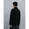 GXG Men's Black Collarless Short Wool Coat