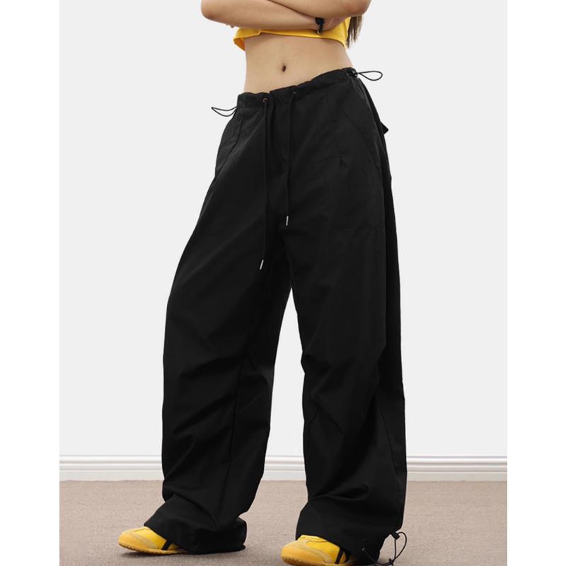Streetwear Spring Summer Harem Casual Pants Men Elastic Waist Solid Cargo Pants Multi Pocket Loose Baggy Pants for Women