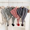 Red Striped Korean Style Shawl: Cute, Warm, Versatile Triangle Scarf for Women