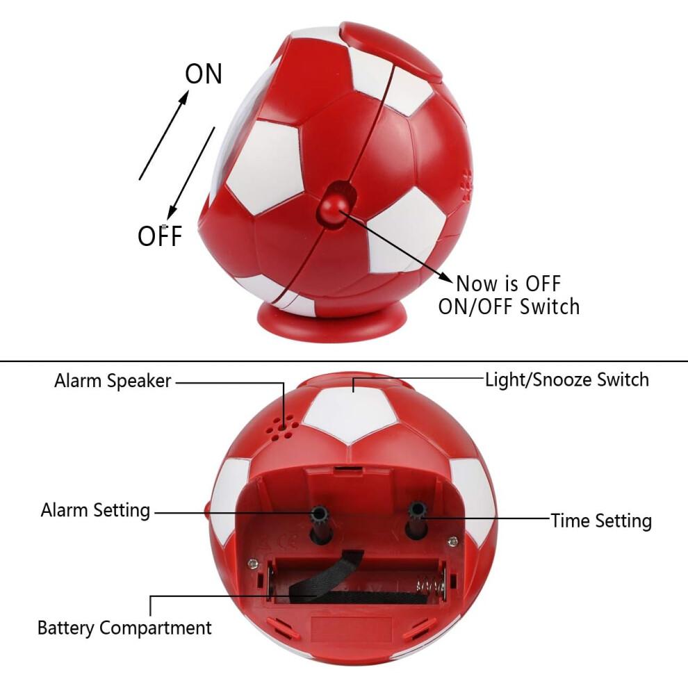 Analogue Talking Clock Silent Non Ticking Analog Alarm Clock, Time Teaching Design With Football Shape Desk Clock And Clear Clock Face, EasyRead For C