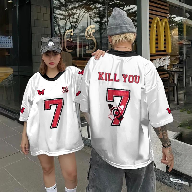 Short Sleeved T-shirt Men's Fashion New T-shirt Short Sleeved Top Summer Casual Loose Hip-hop Round Neck Clothing