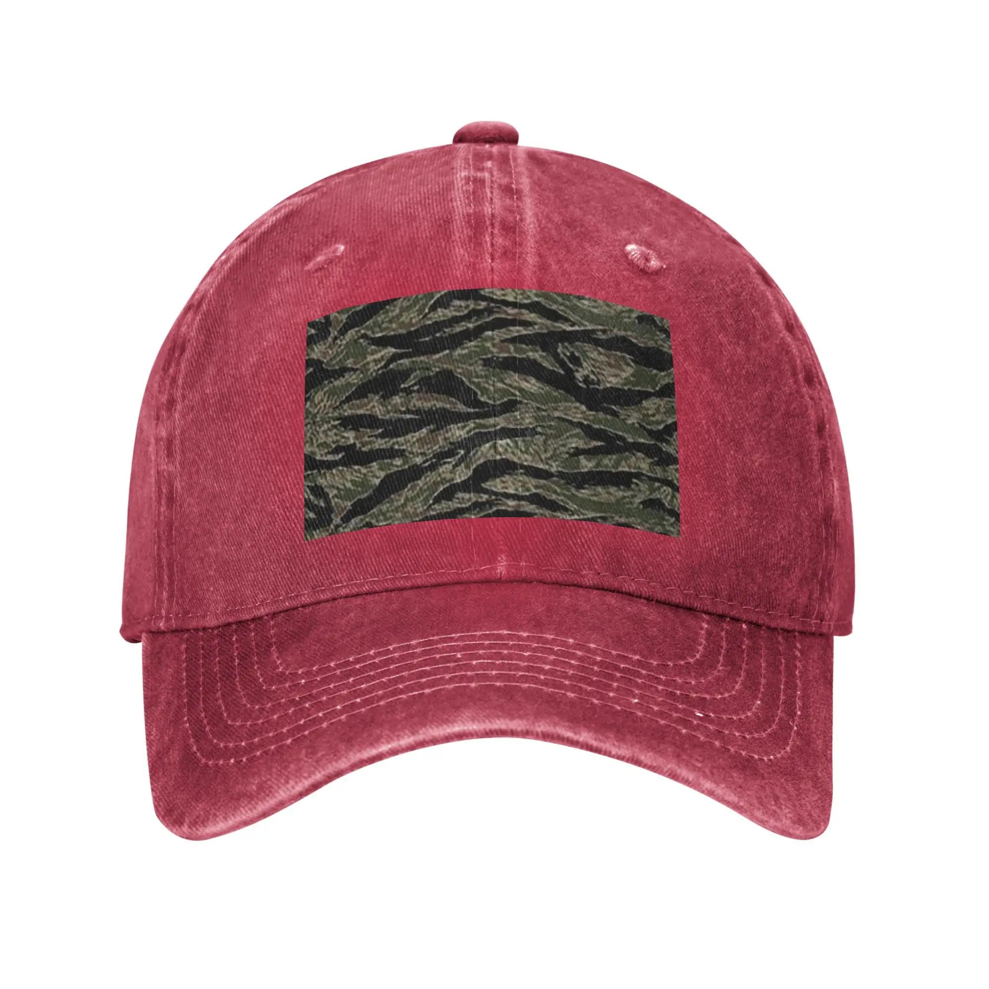 Tiger Stripe Camouflage Military Camo Denim Cap Casual Baseball Caps Adjustable Hat Summer Unisex Baseball Hats One Size