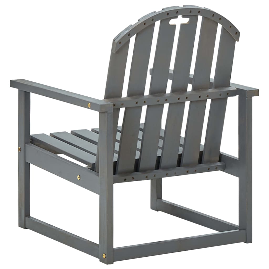 Garden Armchairs 2 pcs Grey Solid Acacia Wood