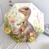 Flower Dinosaur  pattern, automatic folding umbrella, portable and foldable design, 8 ribs, a Christmas or birthday gift.