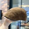 American Street Retro Fashion Forward Hat Men Autumn and Winter Corduroy Beret Women Versatile Face Showing Hat