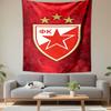 Red Star Emblem with Three Gold Stars Patterned Tapestry Decorative Wall Hanging, Home Bedroom Living Room Decor