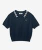YALE Cotton Polo Crop Knit_Navy