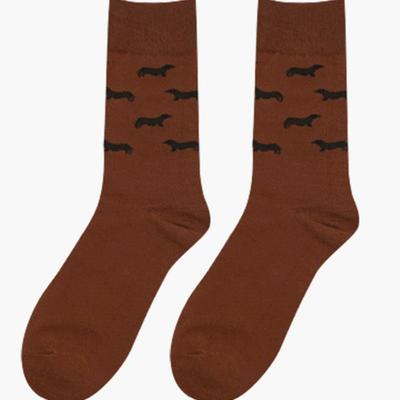 UNBDAY Chaussettes Unisexe Motif Chiots - Marron